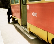 At the tram